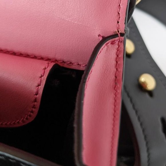 SOLD Prada Cahier Lightning Heart Studded Medium Pink Leather Cross Body Bag - Picture 6 of 10